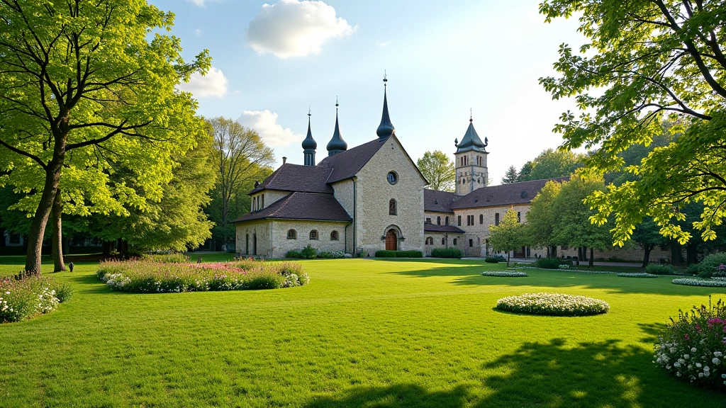 Pažaislio vienuolyno parkas pavasarį, žydinti saldžia žaluma, skaisčios spalvos ir gyvybė